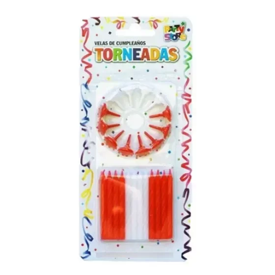 Producto - VELAS TORNEADAS ROJAS Y BLANCAS