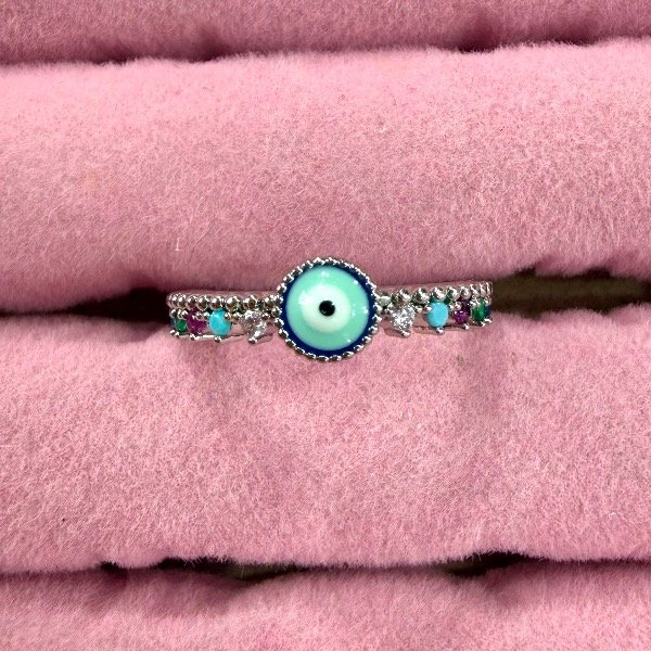 Producto - Anillo Ojito Turco-Acero Talle 16