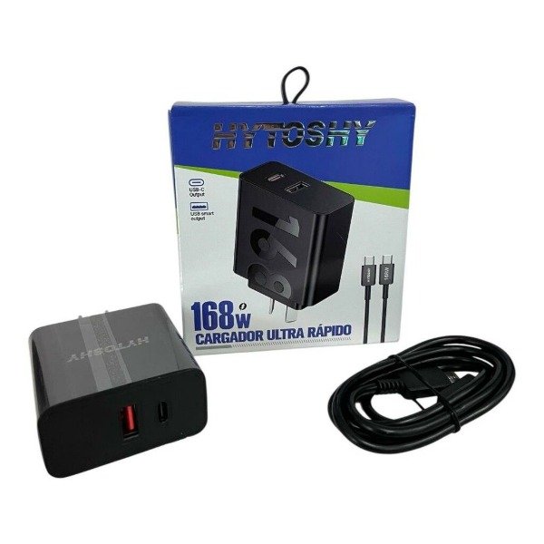 Producto - CARGADOR ULTRA RAPIDO 168W USB-C PD CELULAR TABLET NOTEBOOK NEGRO