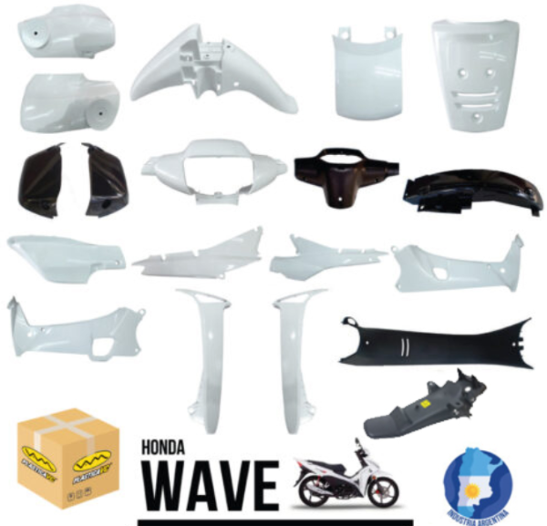 Producto - VC1085B - KIT CARENADO HONDA WAVE-110CC (FLEX) 18 PIEZAS NF100 2003/2012 -BLANCO
