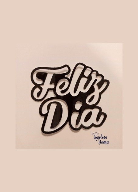 Producto - Vinilo Feliz Día Calado Negro 8 x 9.50 cm.