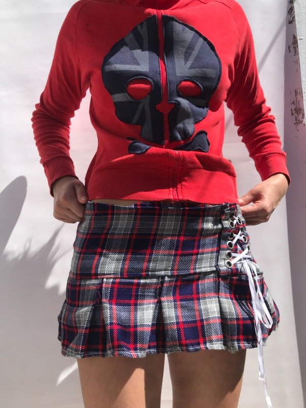 Producto - Pleated skirt cuadrille con ojalillos - 1