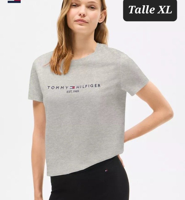 Producto - Remera manga corta mujerTommy Hilfiger talle Xl gris