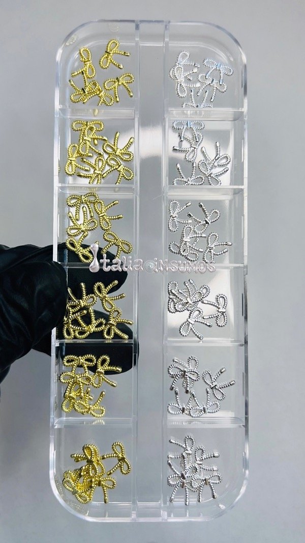 Producto - Paleta de moños dorados y plateados x12
