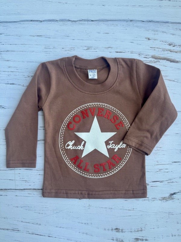 Producto - Remera manga larga converse Chocolate