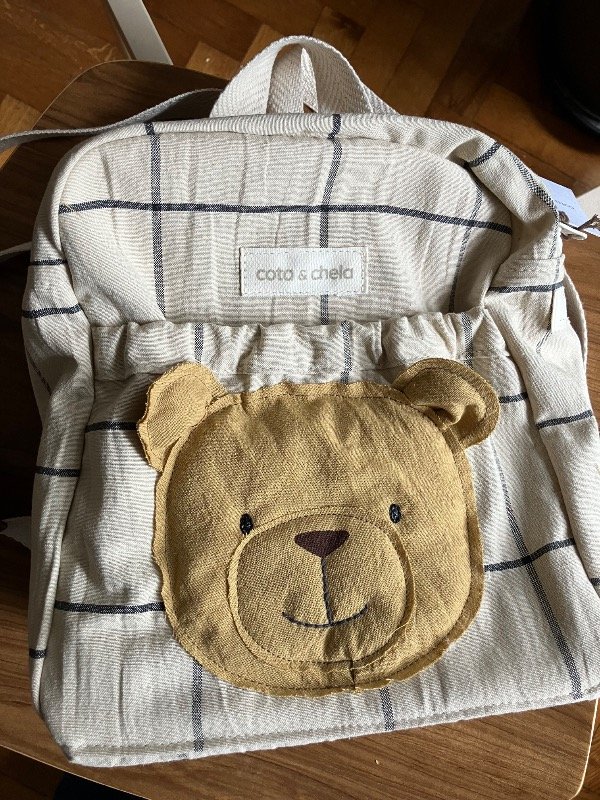 Producto - Mochila oso clásica Cuadros BEIGE