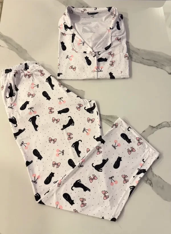 Producto - Camisero Gatitos blanco adultos manga corta - 4