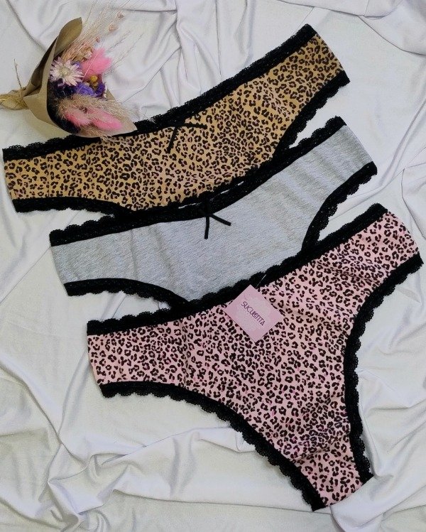 Producto - LESS CLÁSICAS PUNTILLA - MAX - PRINT, PRINT ROSA, GRIS