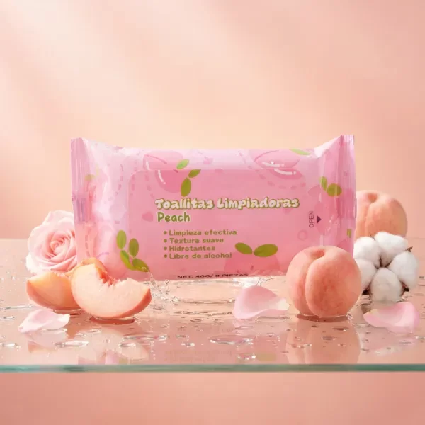 Producto - Toallitas limpiadoras con durazno - Mely