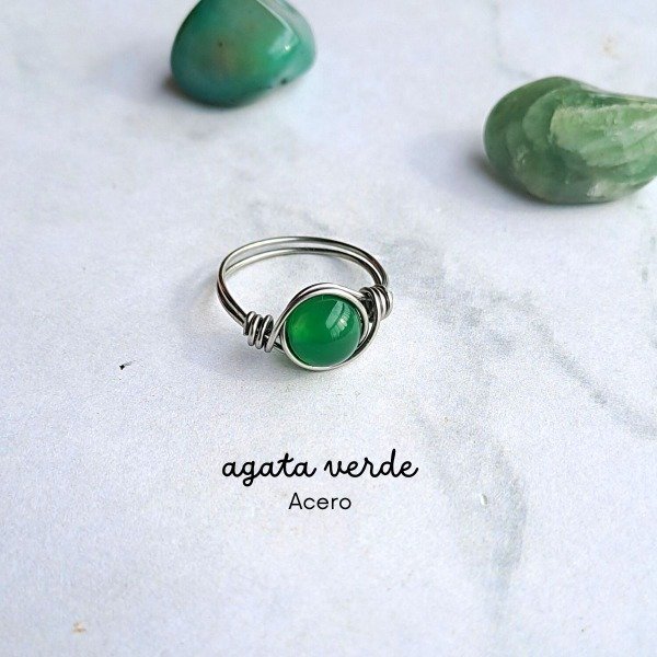 Producto - Anillo Agata Verde Acero