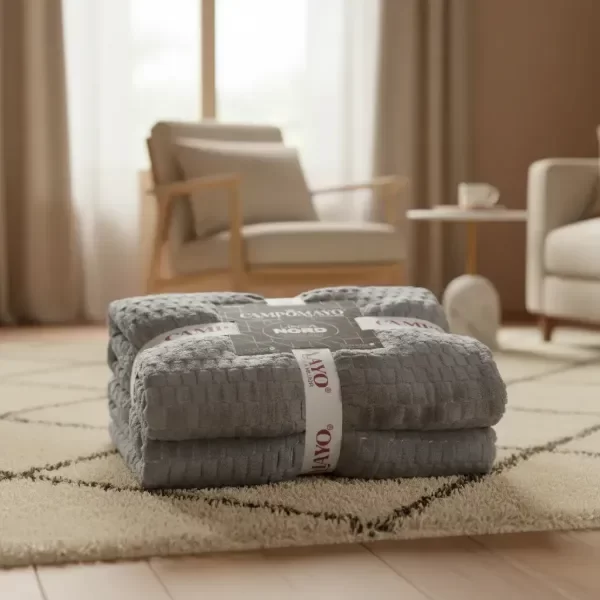 Producto - FRAZADA JACKARD SHERPA SIMIL CORDERITO 1 1/2 PLAZA 1,50 X 2,20 DISEÑO SURTIDO