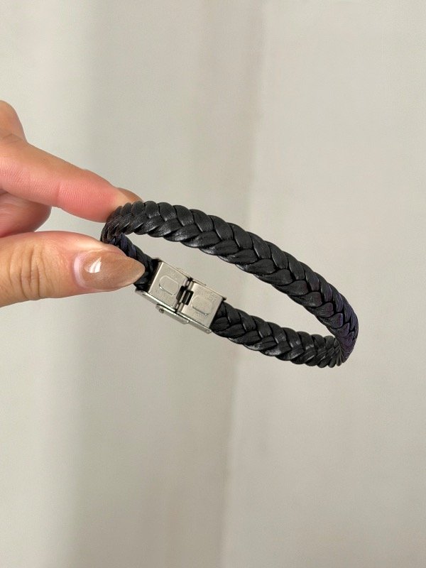 Producto - Pulsera cuero braid black - 1
