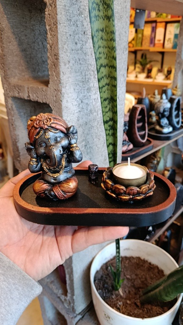 Producto - Porta Sahumerio - Porta Velita Ganesha "Ciego, Sordo, Mudo" - 0