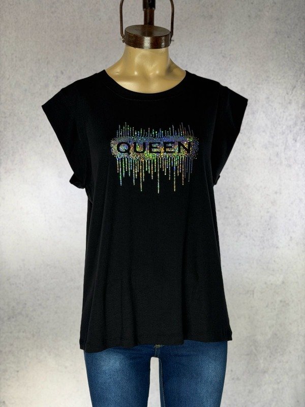 Producto - MUSCULOSA QUEEN NEGRA ALGODON PREMIUM