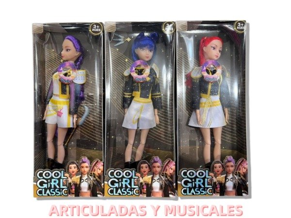 Producto - Muñecas GUERRERAS K-POP con Sonido (Pack x3)
