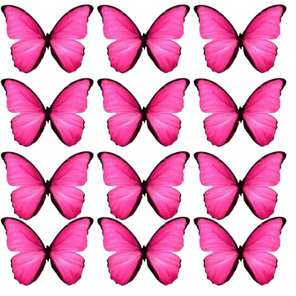 Producto - Mariposas comestible ROSAS pack x12Un