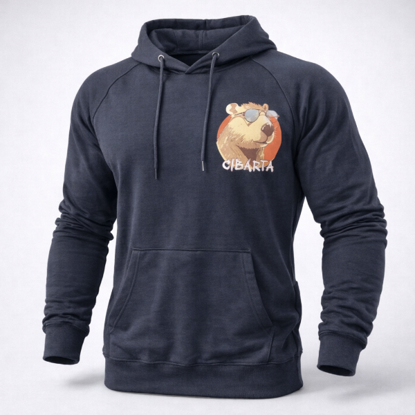 Producto - Canguro Capibara Cibarta NEGRO  algodon Rustico logo pecho