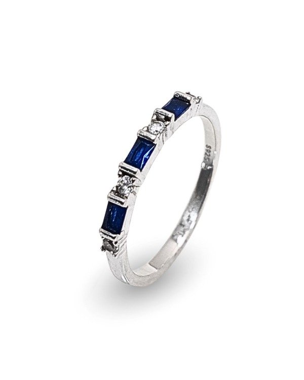 Producto - Anillo de Plata Medio-Sin Fin, Zircon Azul - 1