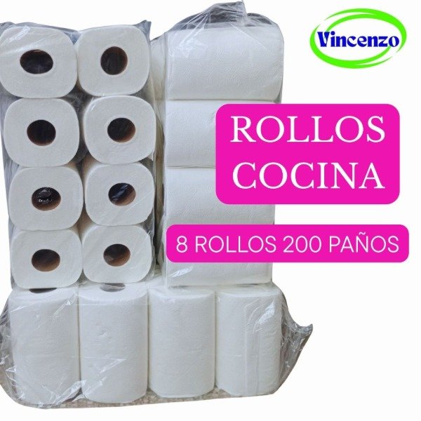 Producto - ROLLOS COCINA BLANCO PREMIUM 8 X200 PAÑOS