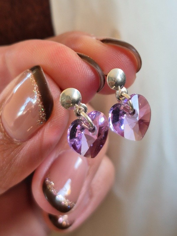 Producto - Aros corazon de cristal