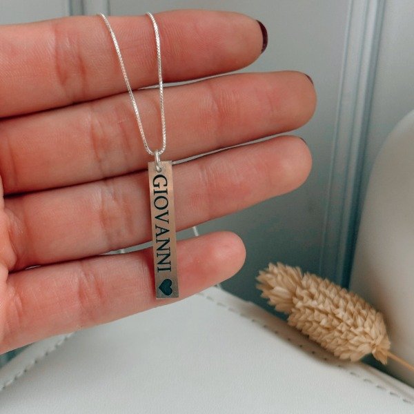 Producto - Dije Personalizado Rectangular Mediano Plata 925