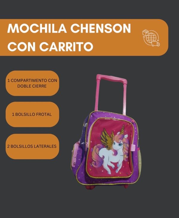 Producto - Mochila Jardinera Carrito unicornio