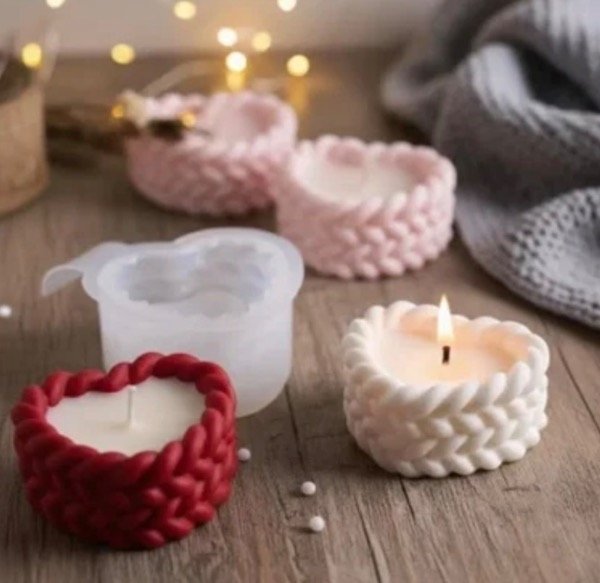 Producto - MOLDE SILICONA CORAZON TRENZADO PORTAVELA - 0
