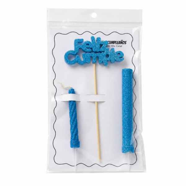 Producto - Kit de cumpleaños Vela + Bengala + Topper - 0