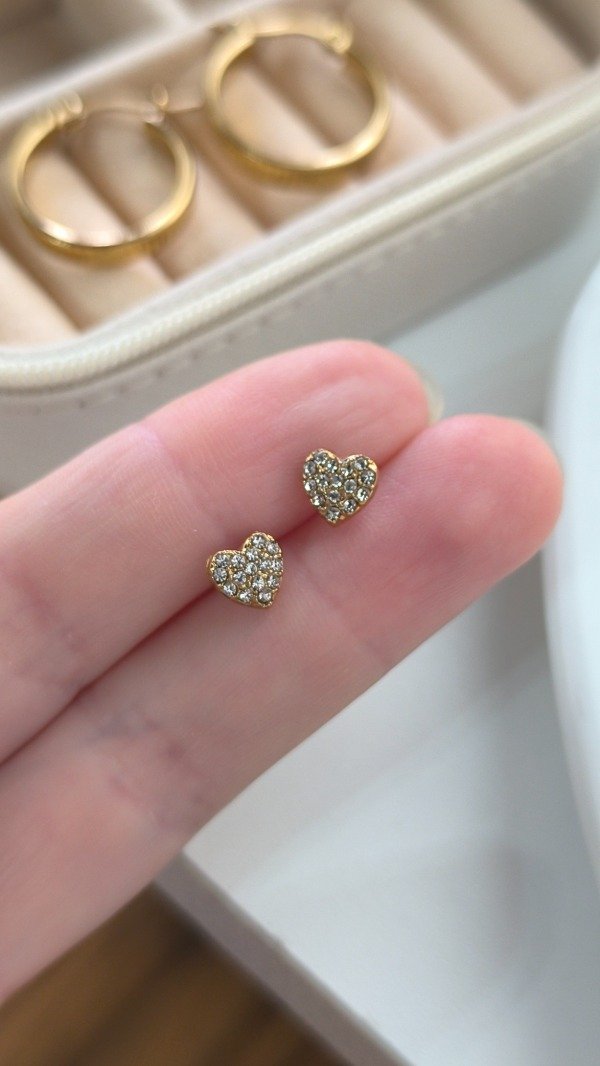 Producto - Aros Corazón strass