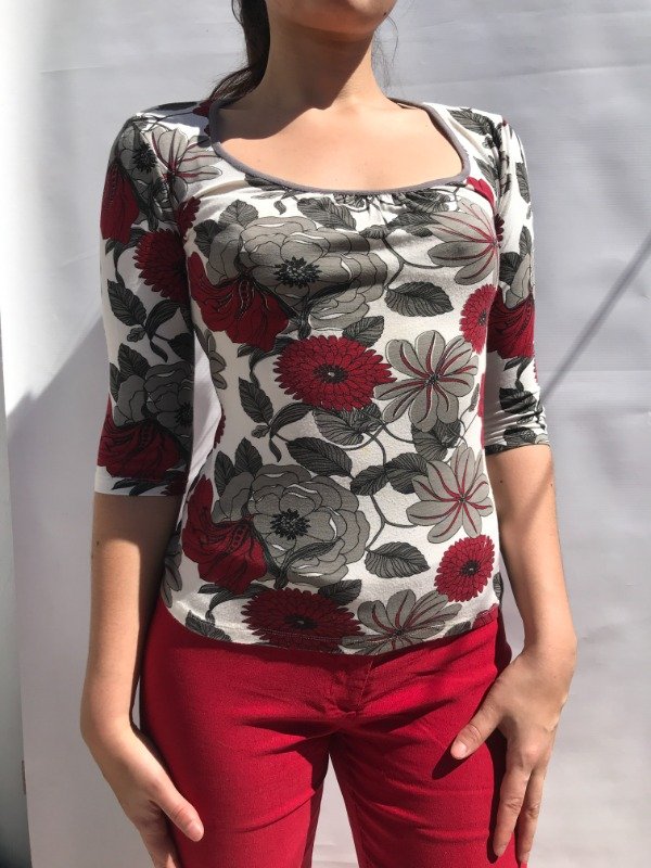 Producto - Floral rojo top Red tones - 2