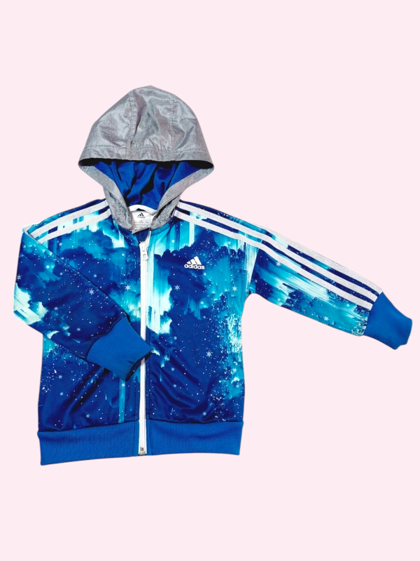 Producto - Camperita deportiva azul con blanco Adidas FROZEN 4/5 años
