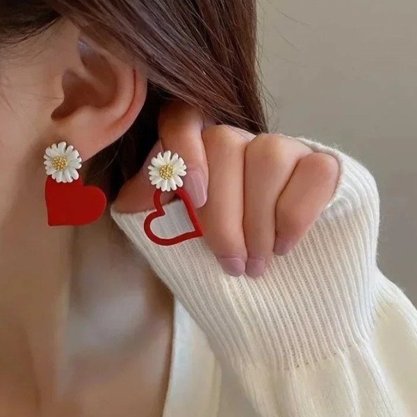 Producto - Aros corazon rojo