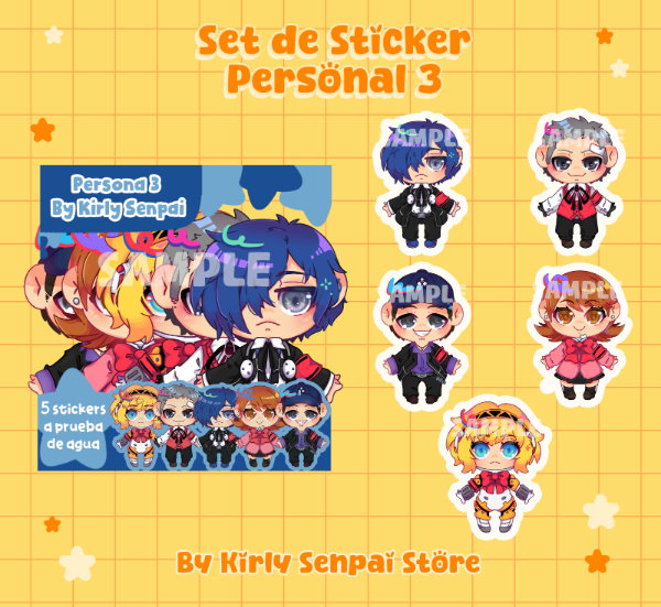 Producto - Set de Stickers Resistentes al Agua Persona 3