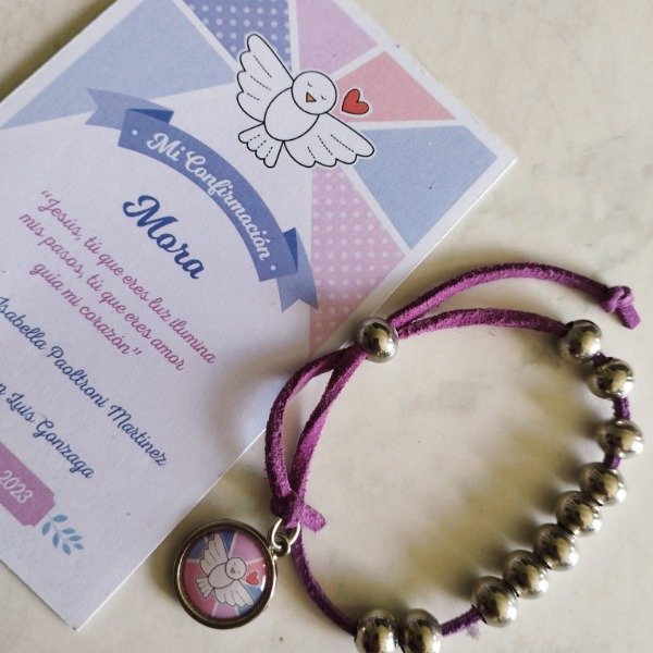 Producto - Pack Souvenir Estampita con Pulsera Decenario - Confirmación