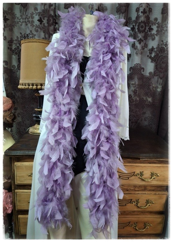 Producto - Boa de plumas natural Largo Lila