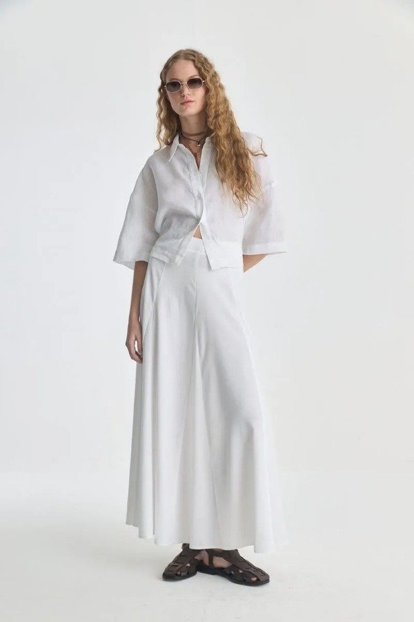 Producto - POLLERA LINO GARDENIA