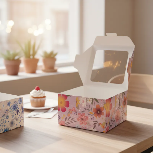 Producto - caja 17x17x10 estampado FLOR PRIMAVERA