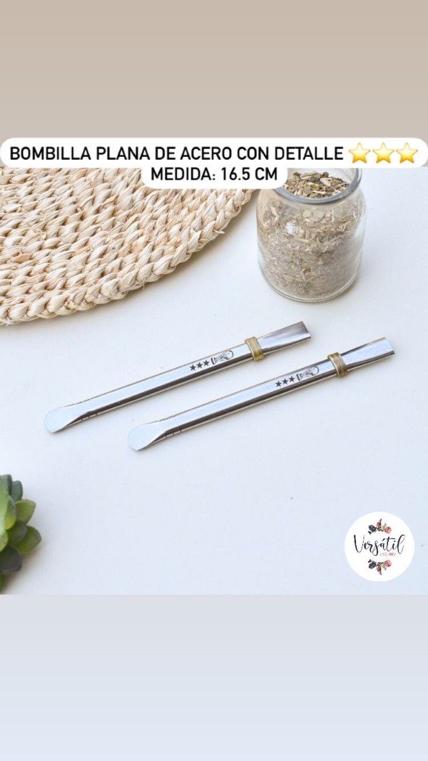 Producto - Bombilla plana de acero campeones