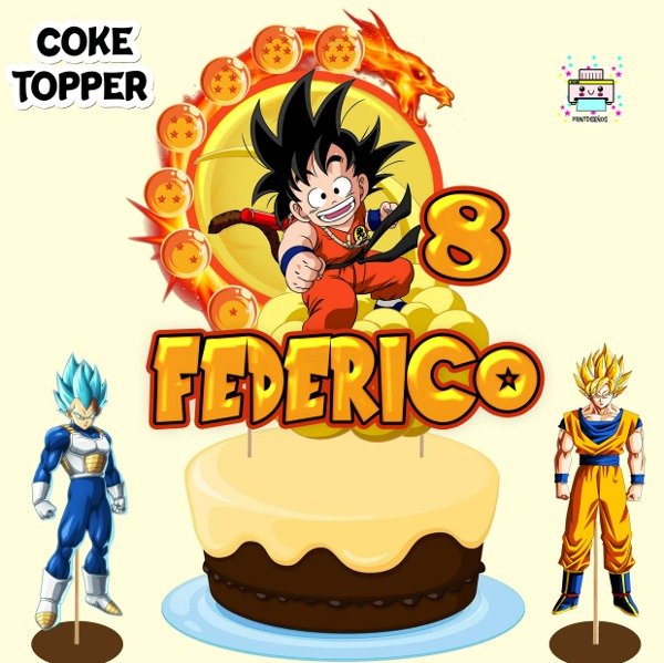 Producto - Kit Imprimible Cake Topper Adorno Torta Dragon Ball M1