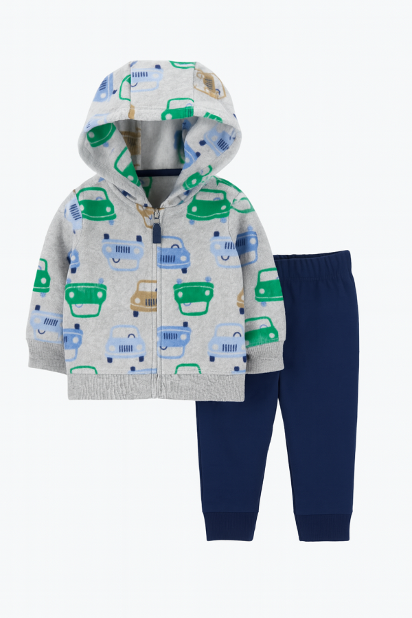 Producto - Campera Micropolar autos + pantalón algodón azul