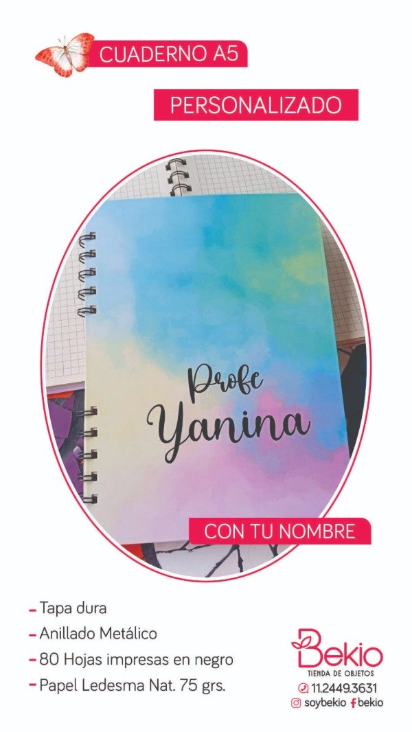 Producto - Cuaderno Personalizado A5 con tu nombre