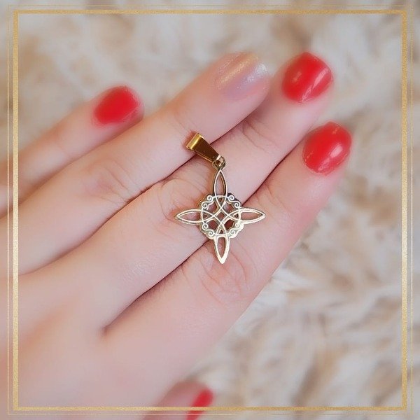 Producto - Dije nudo de bruja (Acero dorado)