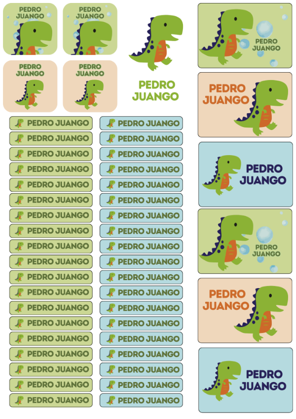 Producto - Dinosaurio bebe Etiquetas Personalizadas escolares para lápices x24