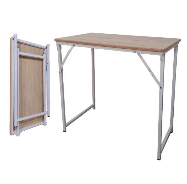 Producto - Escritorio Plegable Blanco y Melamina Cajú 80x50x75