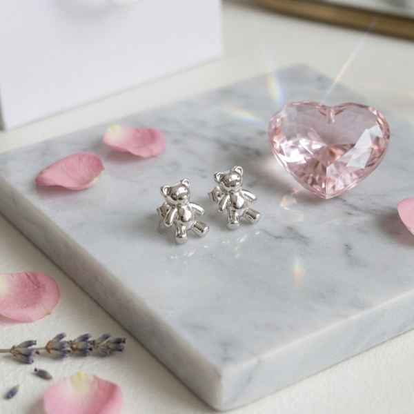 Producto - Aritos de osito plateados