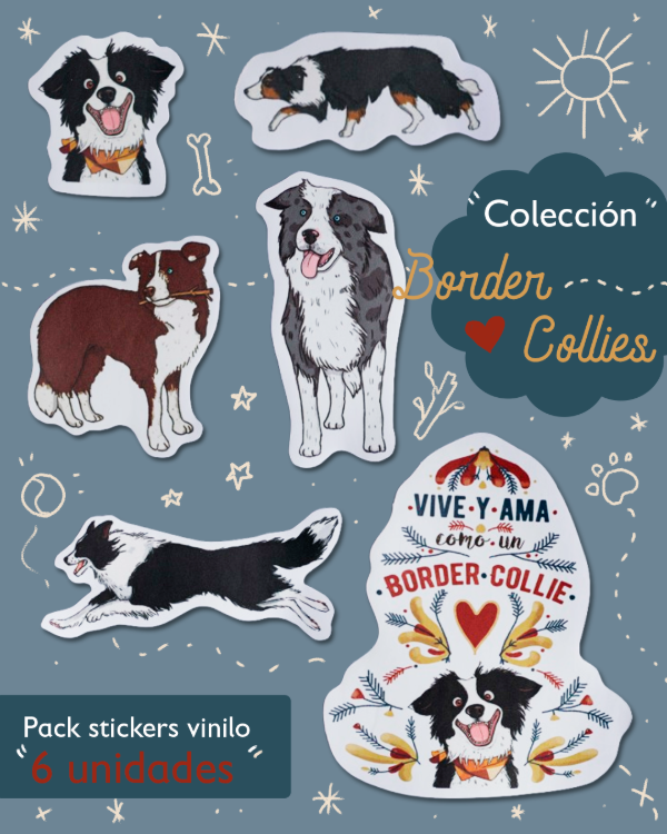 Producto - Super Pack stickers vinilo "Border Collies"