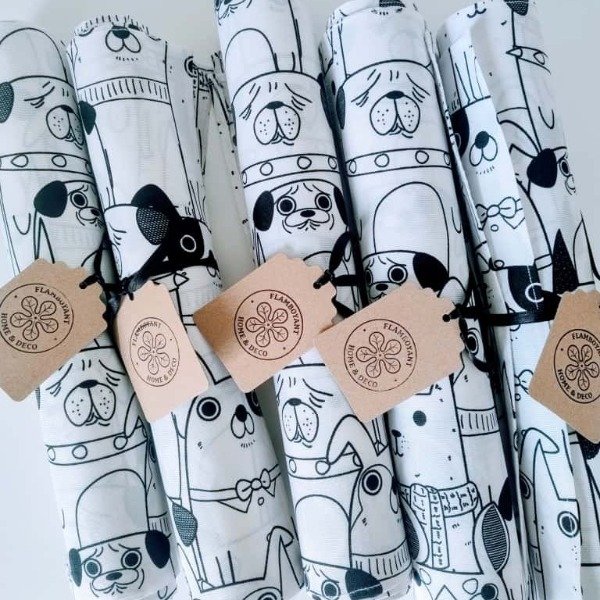 Producto - Individuales Dogs Poliéster Set x4 30x48 cm