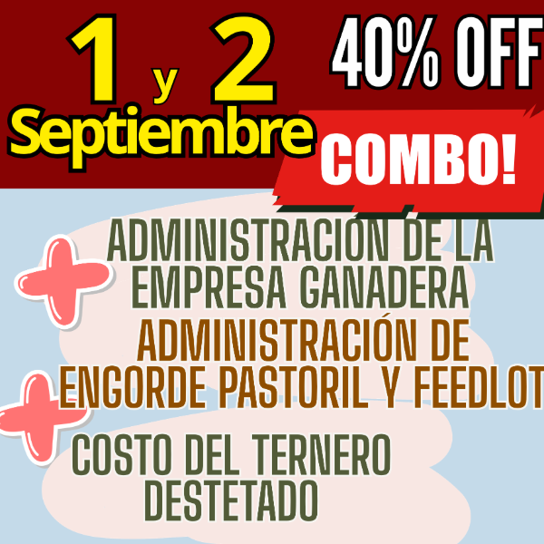 Producto - COMBO 3 CURSOS:Gestión Ganadera + Costo del Ternero + Engorde Pastoril y Feedlot - 0
