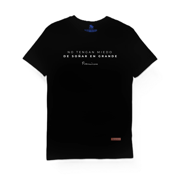 Producto - Remera Papa Francisco No Tengan Miedo Negra