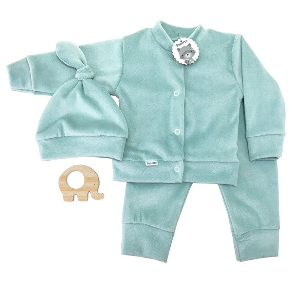Producto - Conjunto Plush Bebé 3 P / Verde Aqua
